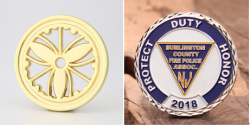 Gold and silver finish challenge coin