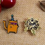 A Cat and A Flower Pins