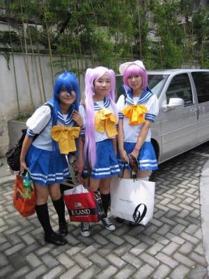 Costumed fans at an anime convention in Shanghai. Photo by David Frank.