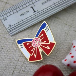 Red Bowknot Lapel Pin