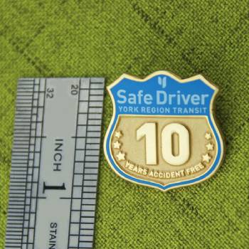 The Size of Safe Driver Lapel Pin