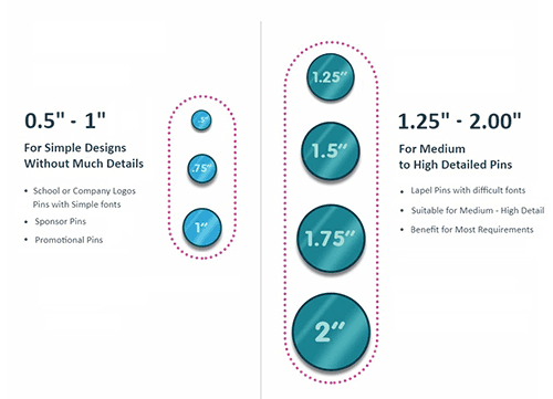 Enamel Pins Sizes