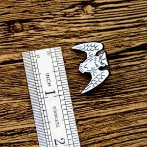 The Size of White OWL Lapel Pin