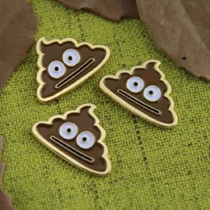 Lapel Pin for Poop Emoji