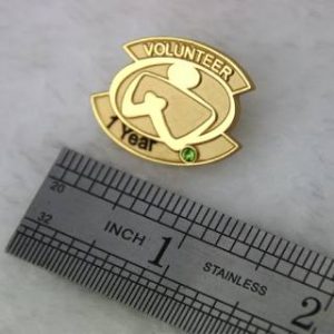The Size of Volunteer Lapel Pin