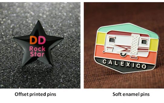 Offset printed pins VS soft enamel pins