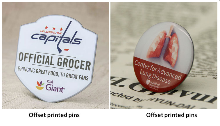 offset printed pins