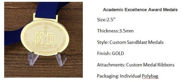 Academic Excellence Award Medals