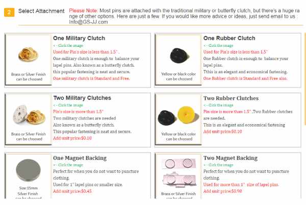 Select Attachment of Lapel pins Select Attachment of Lapel pins
