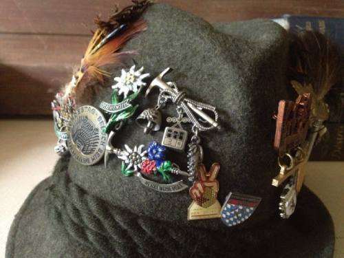 Hat with lapel pins
