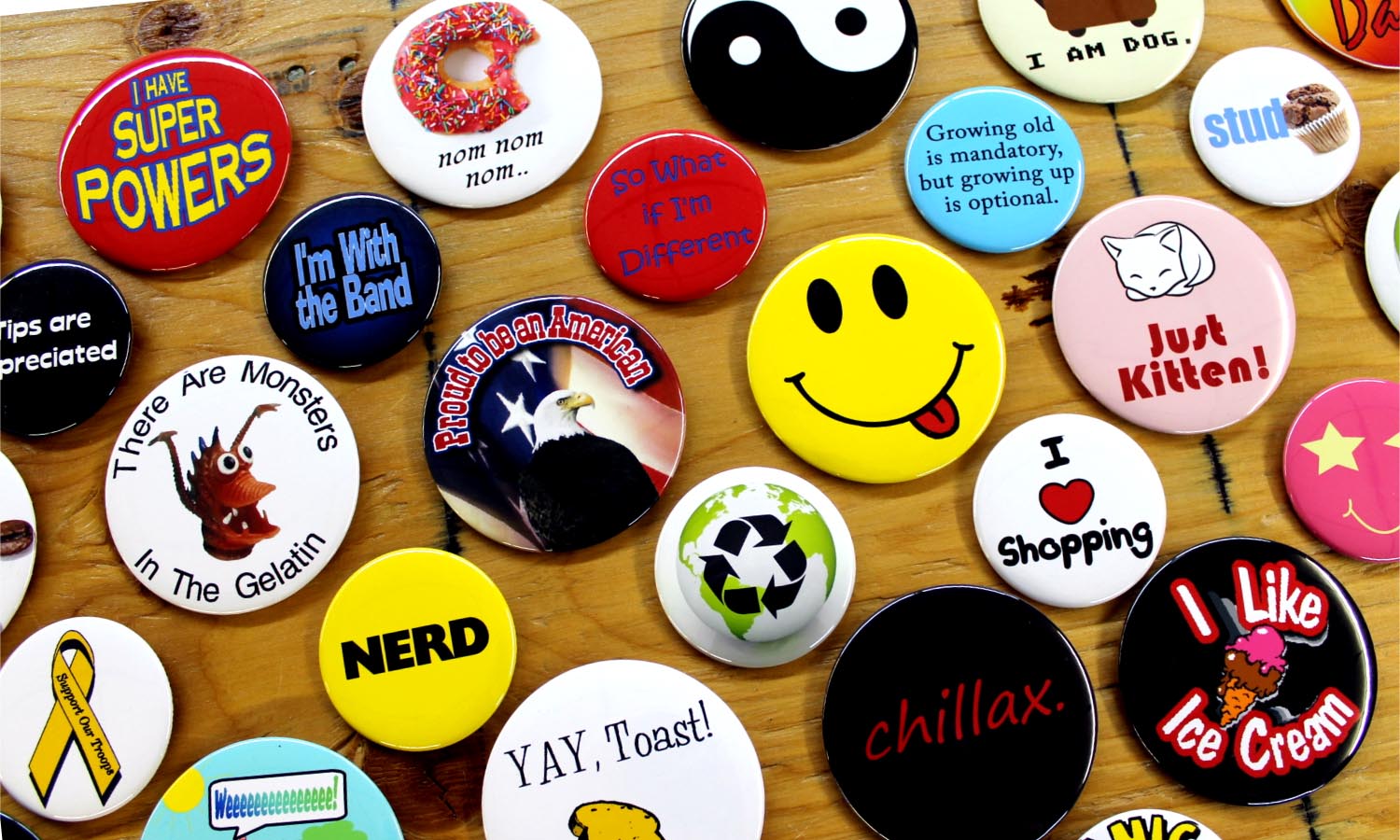 Make Buttons, Pin Buttons, Custom Buttons, Badge Pins