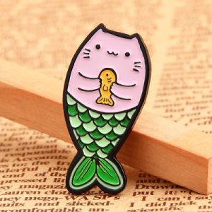 Cat with Mermaid's Tail Custom Pins