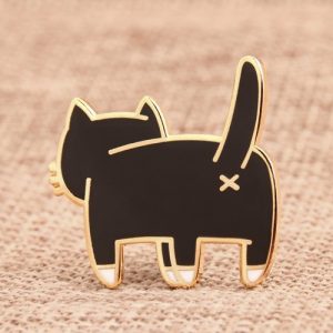 The Back of Cat Cool Enamel Pins