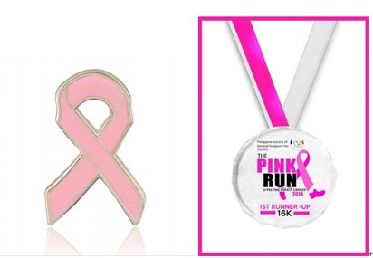 Breast Cancer awareness lapel pins and medals