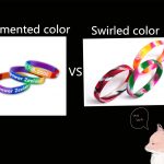 Wristbands with Segmented and Swirled Color