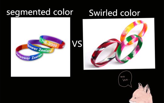 Wristbands with Segmented and Swirled Color