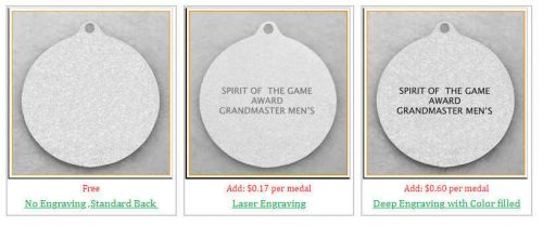 Laser Engraving Back Medals