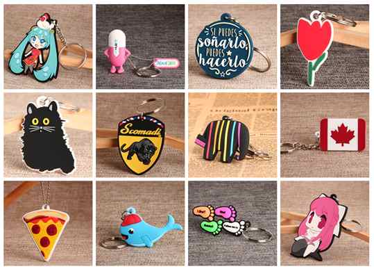 Different PVC keychains