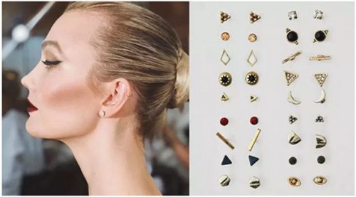 Karlie Kloss with ear studs