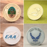 Metallic enameled coins