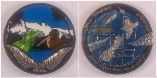 New Zealand Geocoins 3D challenge coins