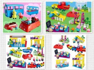 Different scene toys with Peppa Pig theme