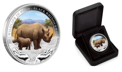 Black Rhinoceros Custom Silver Coins