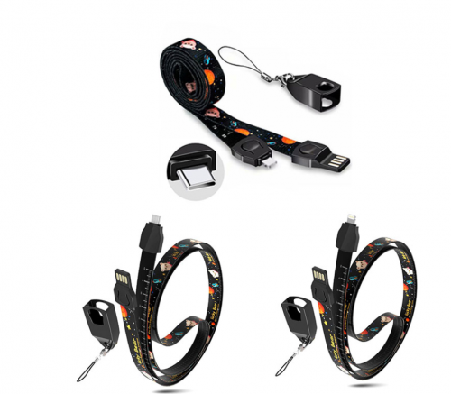 Black Dye-sublimated Lanyards with electronic products