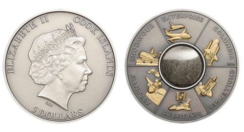 Space Shuttle Custom Antiqued-Silver Coins