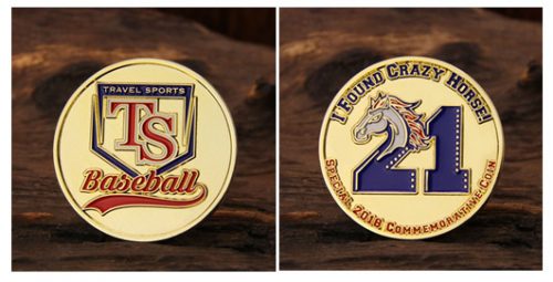 Travel Sports Baseball Challenge Coins