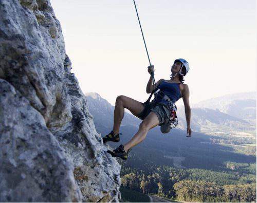 Using the lanyards for Climbing