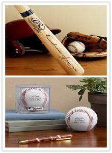 Engraved Baseball Bat and Baseball with his or her name.