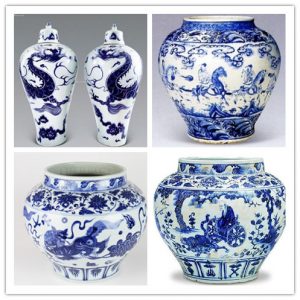 Blue-and-White Porcelain with various patterns