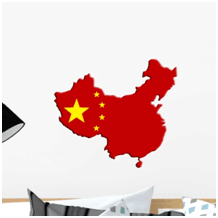 China Flag Die Cut Wall Stickers