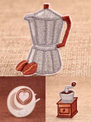 coffee culture embroidered patches