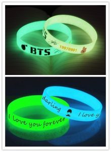 Wristbands with the luminous powder