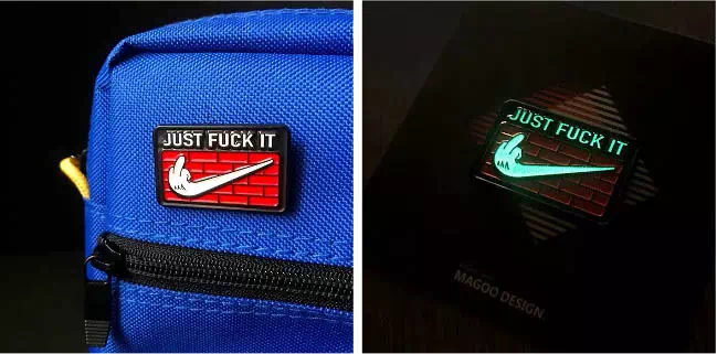 rude glow in the dark pins