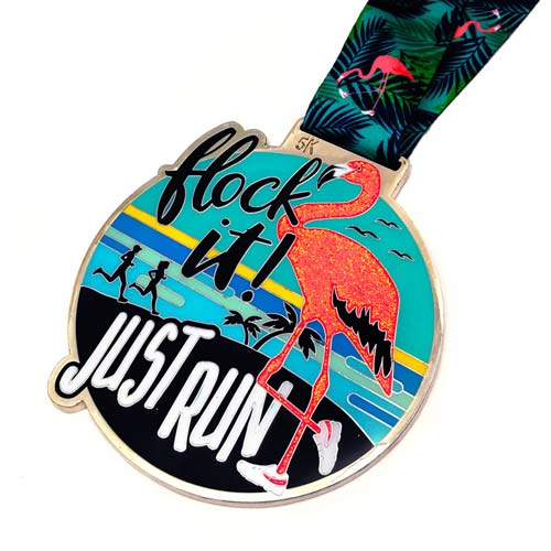 glitter running medal